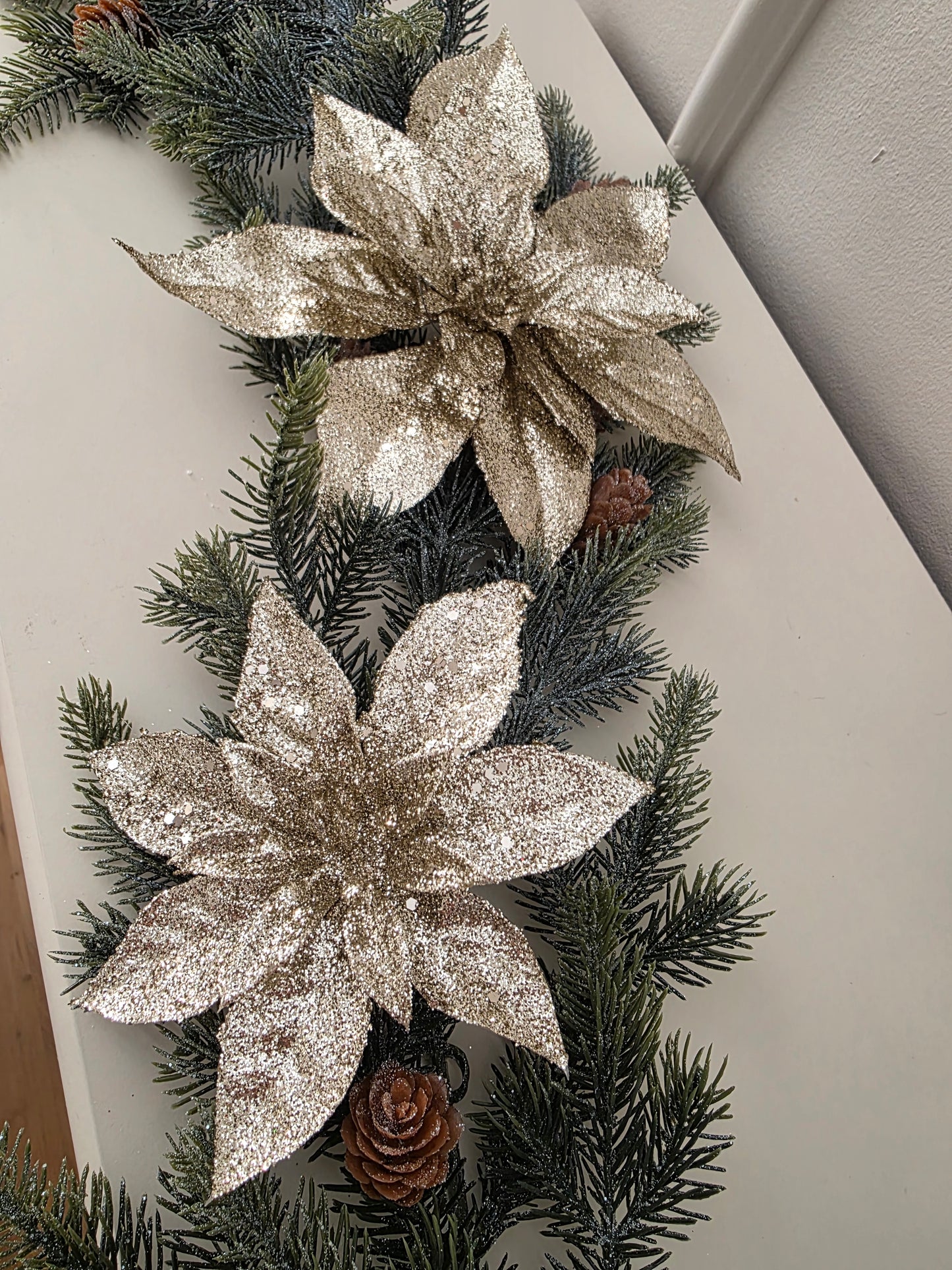 Dekoration Stella Champange m. clipps 20 cm