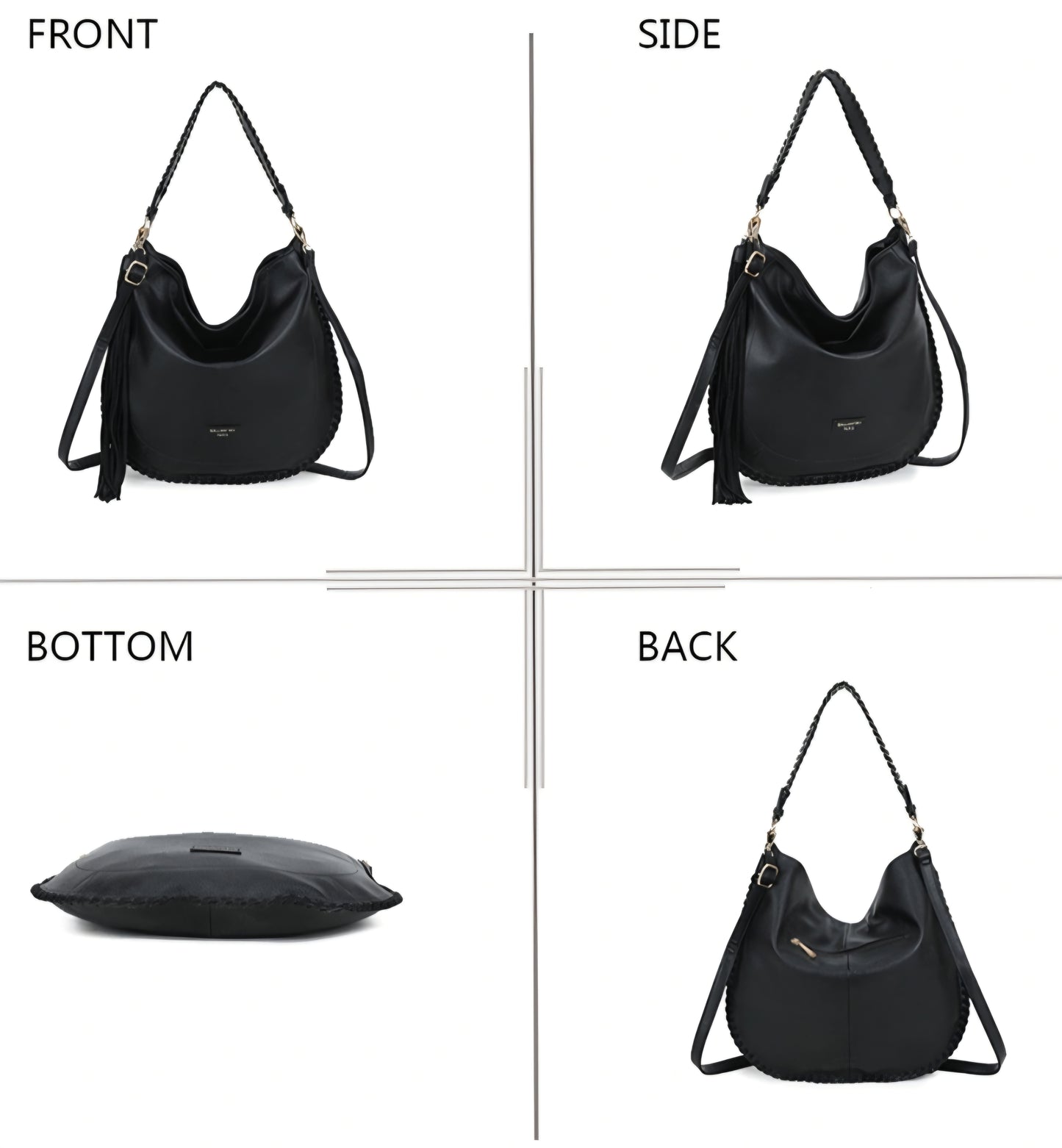 Gallantry flätad handväska Svart