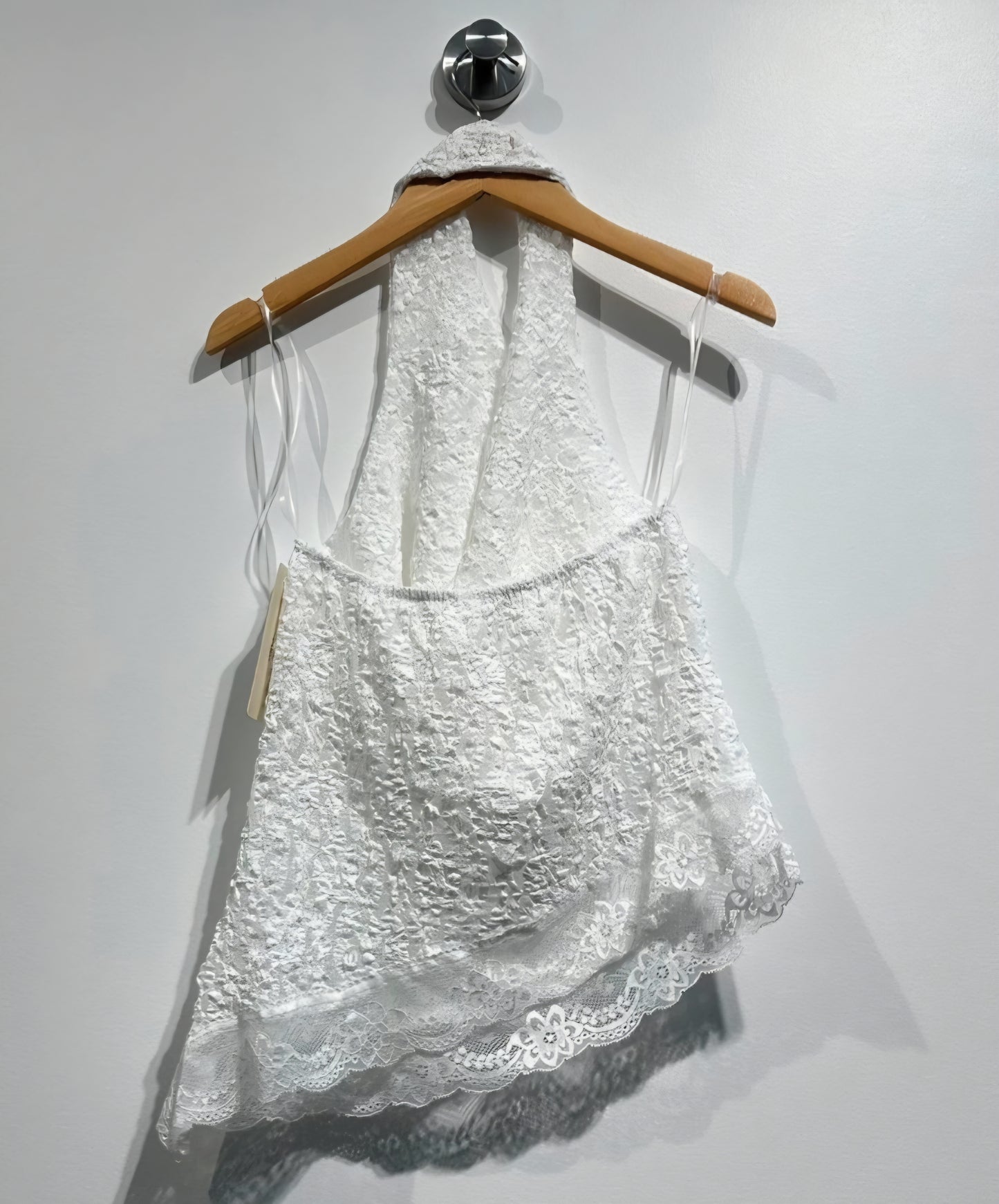 Topp stretchig spets Vit