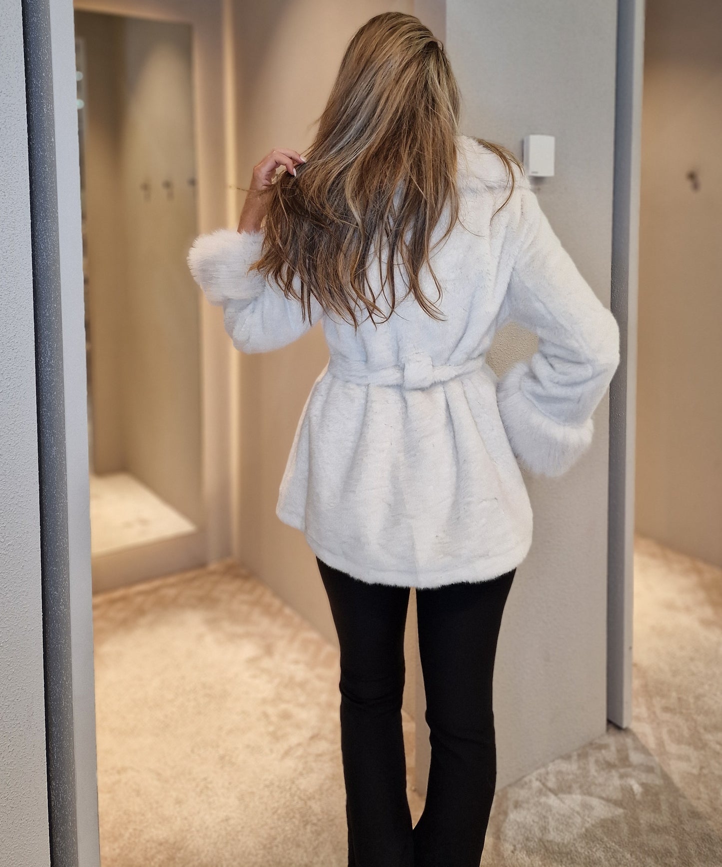 Fuskpäls jacka Stella Offwhite