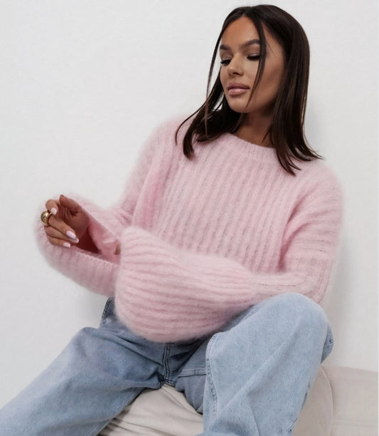 SUPERMJUK STICKAD TRÖJA Rosa