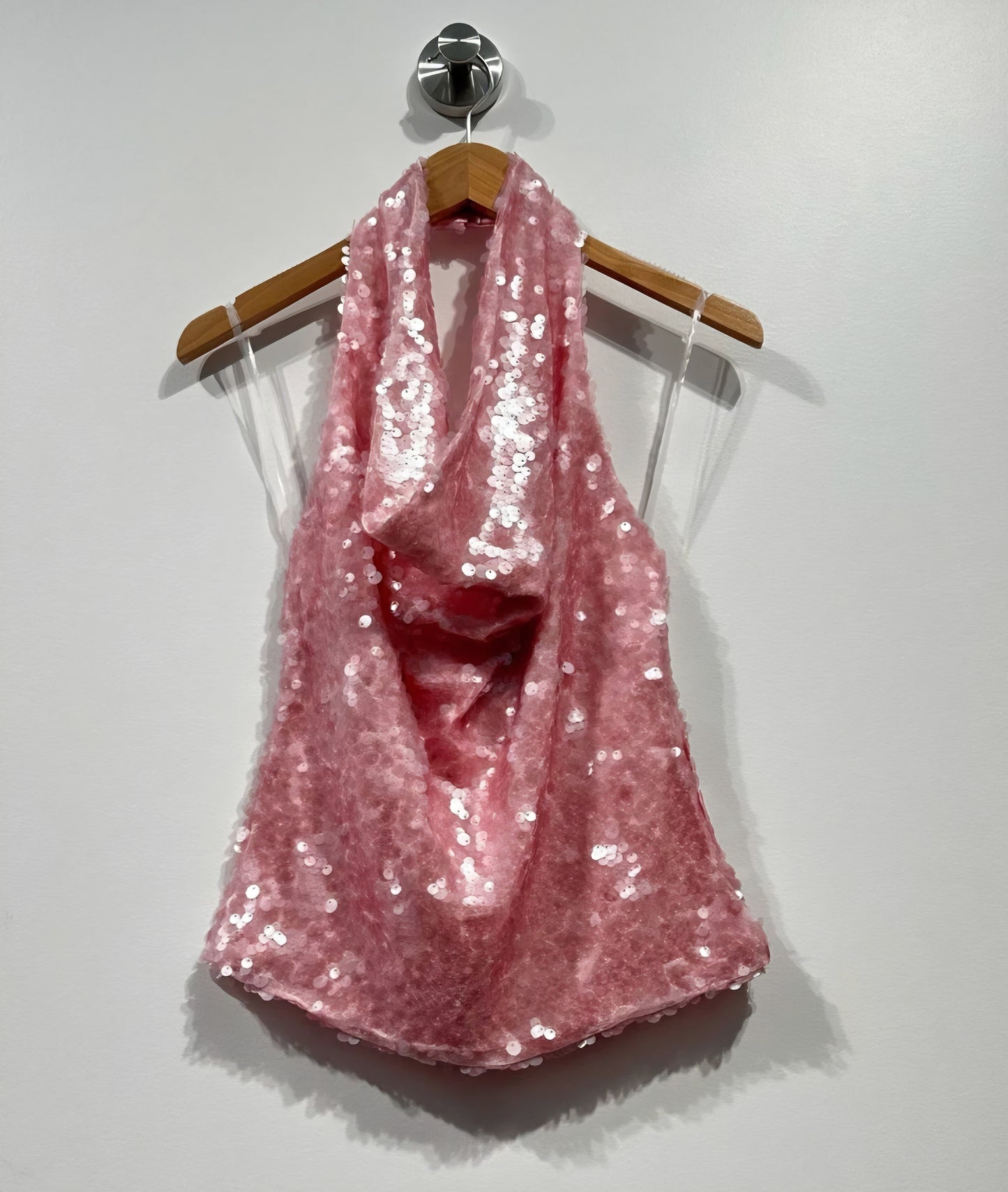 Topp paljett Rosa