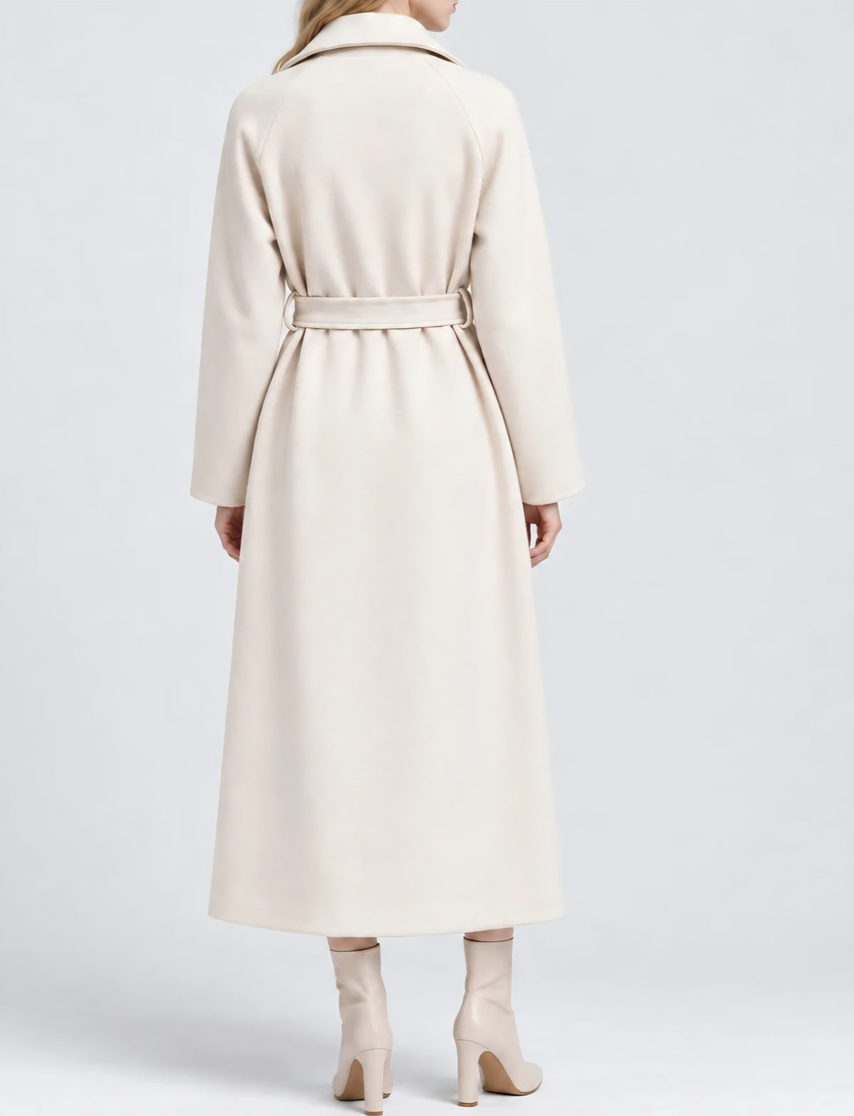 Lång fodrad kappa Beige