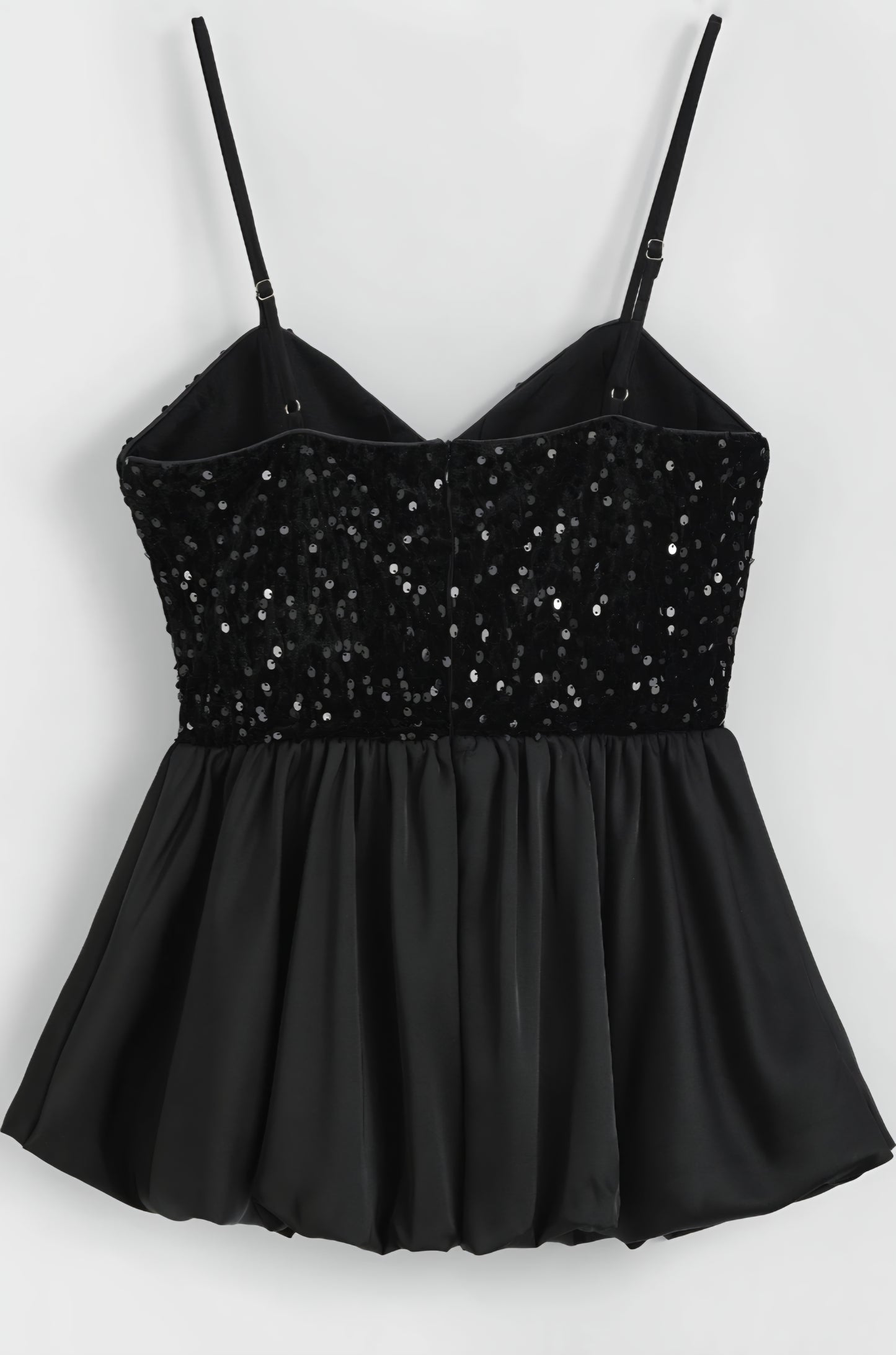 SAMMETS-PEPLUMTOPP Svart