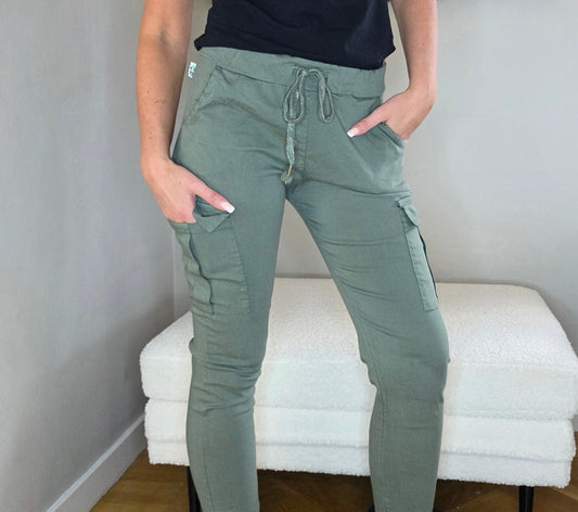 Mirakel byxa Cargo/fickor Grön