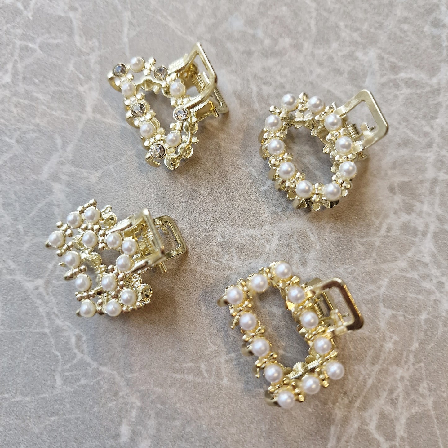 Hårklämma Guld strass 2 cm