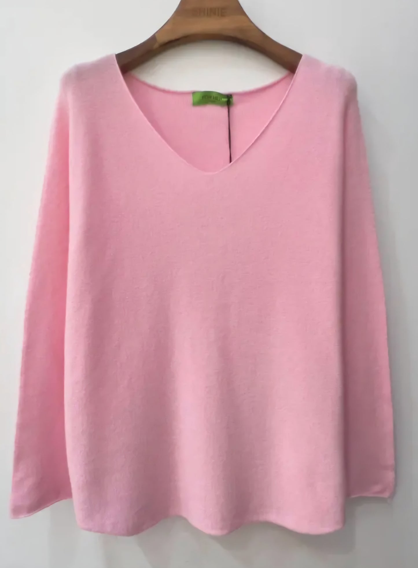 Sömlös stickad tröja Bubbelgumsrosa