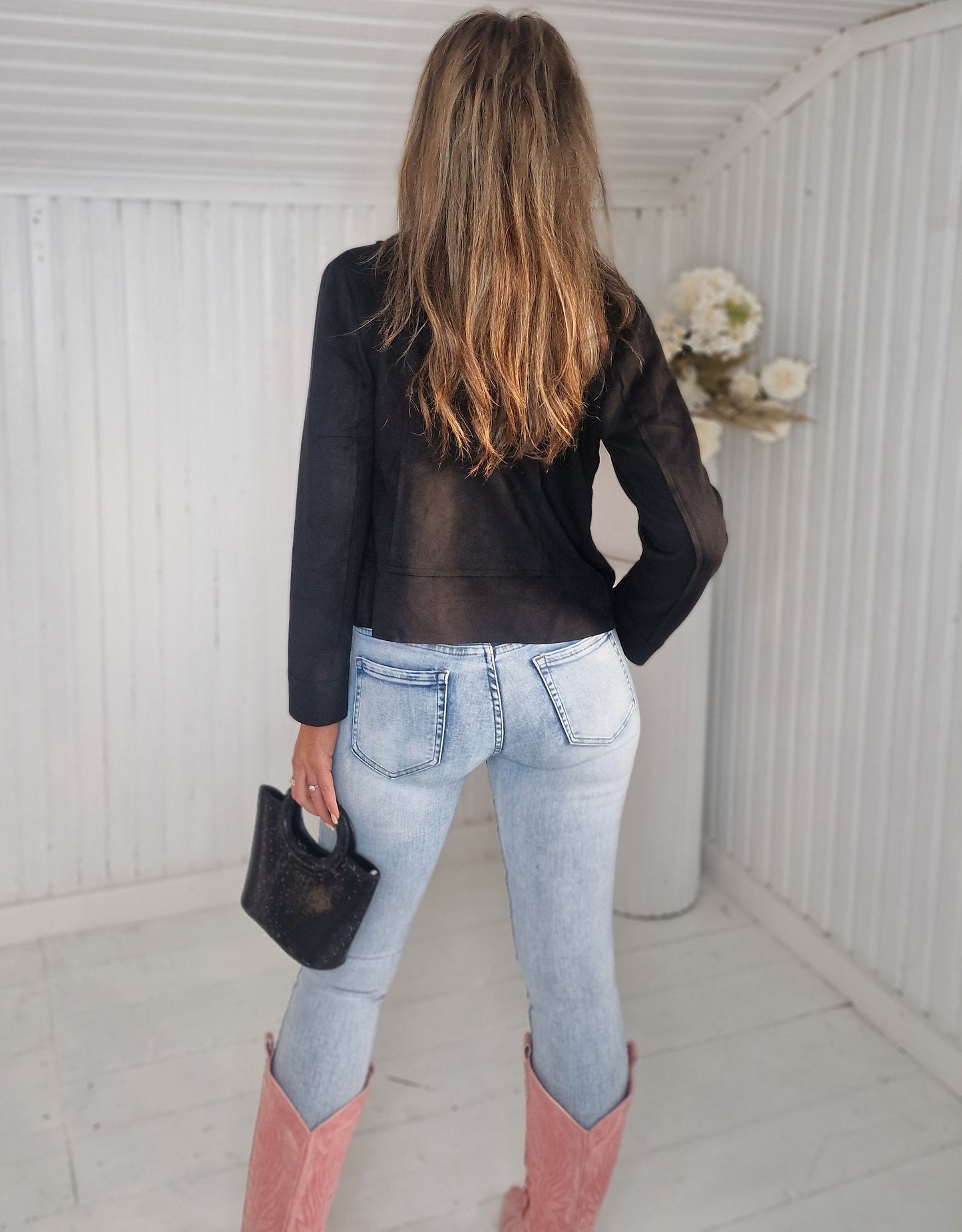 Perfecto mocka JACKET SVART