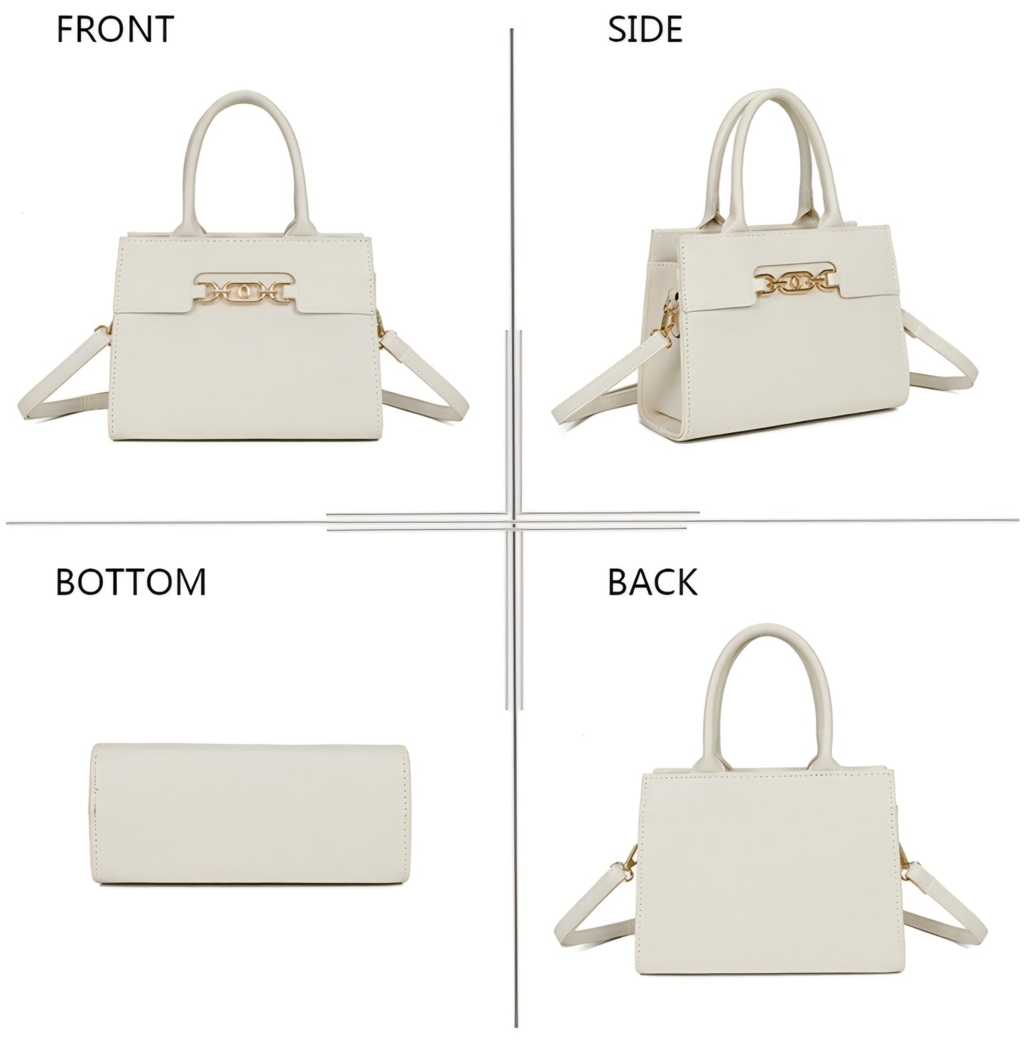 Handväska Spänne Beige