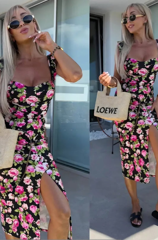 Klänning Disa Svart/Rosa