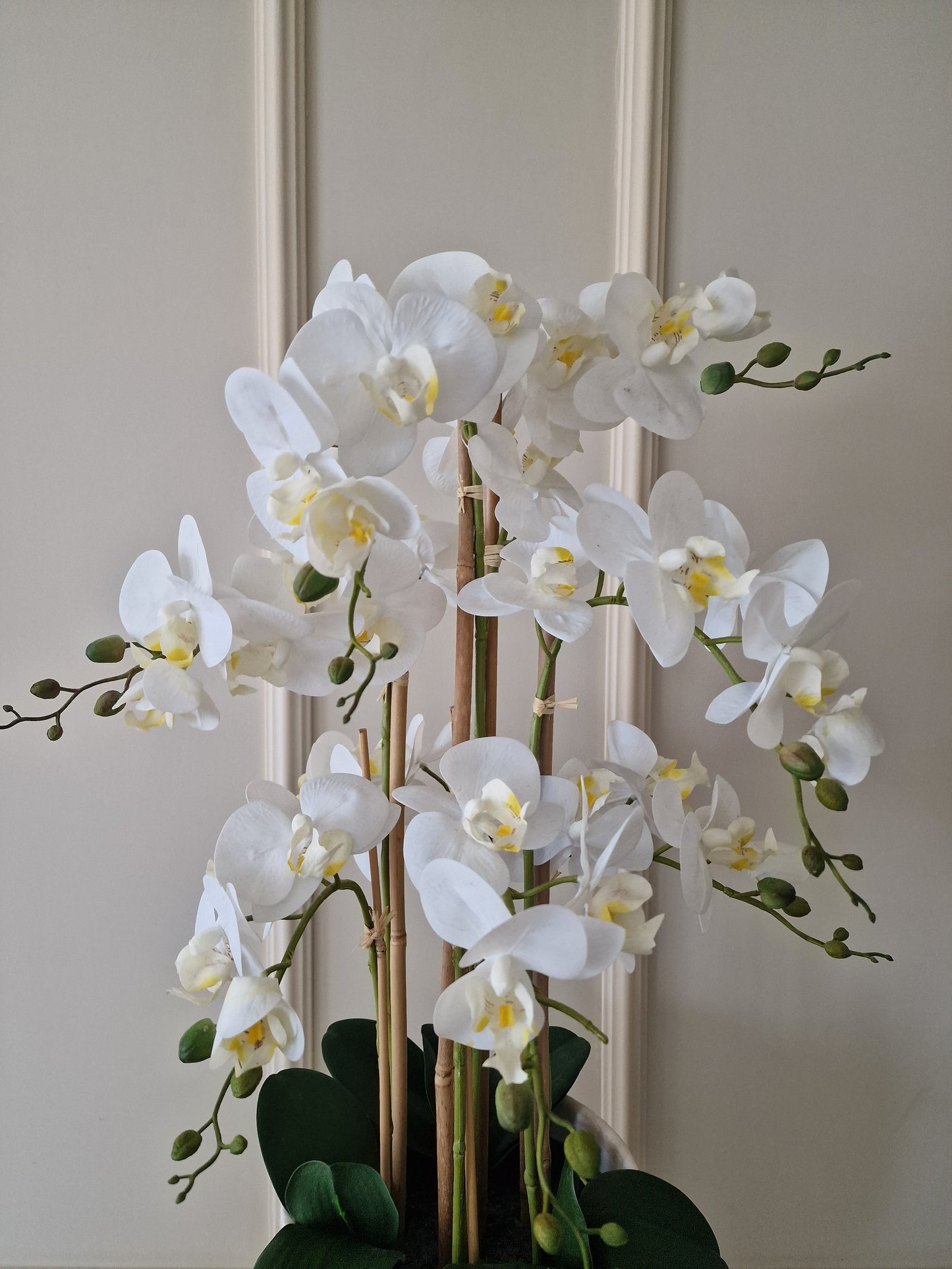 Konstgjord Orkidé 80 cm, 8 stam Vit