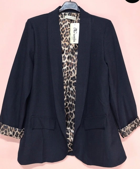 Blazer leopard Marinblå
