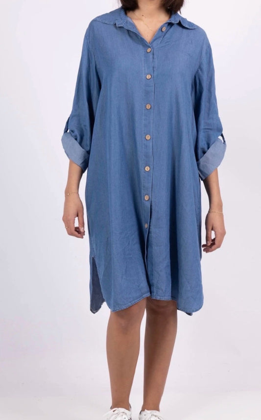 Tunika Lyocell Jeansblå