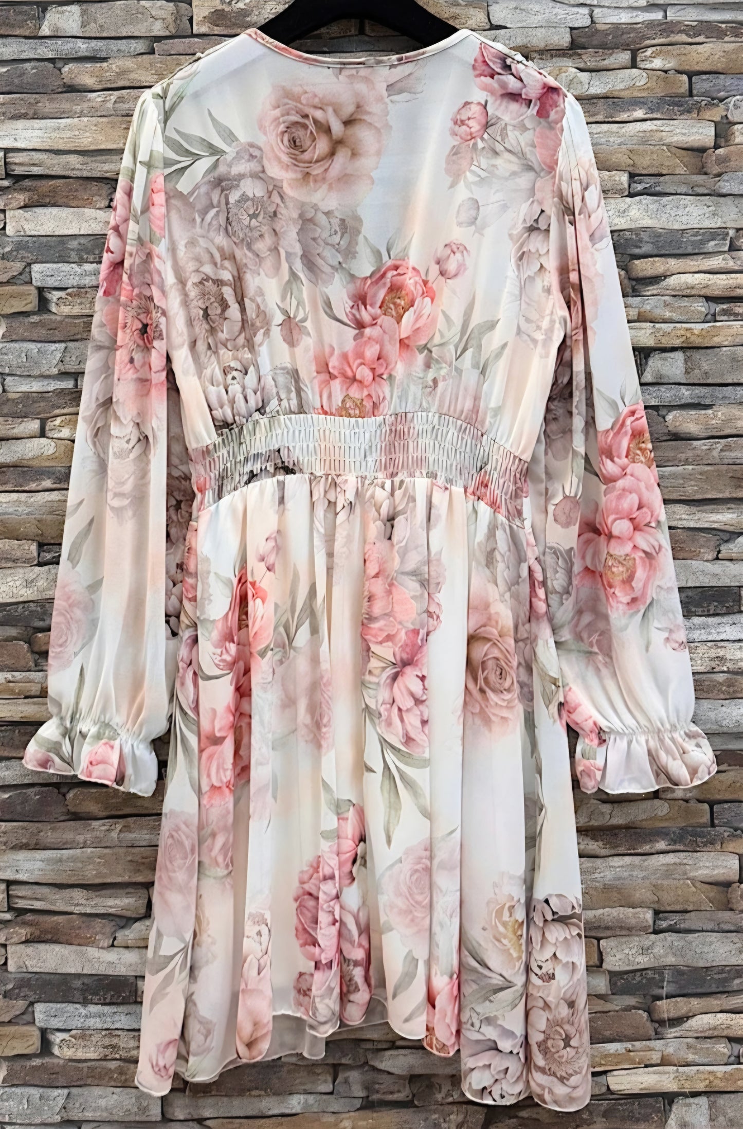 JULIETTE klänning Vit, rosa blommor