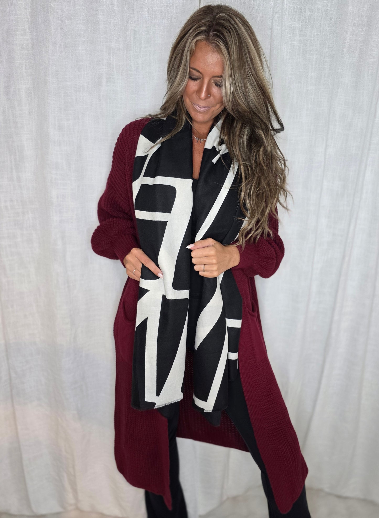 Cardigan Lång Penny Vinröd