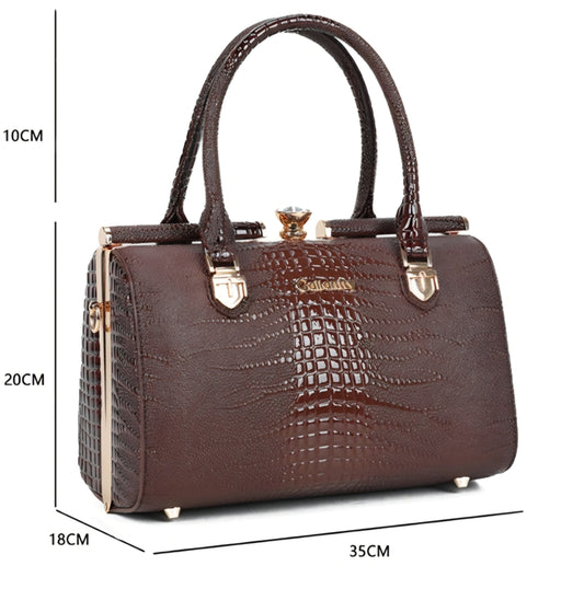 Gallantry Shiny Croco Handväska Brun