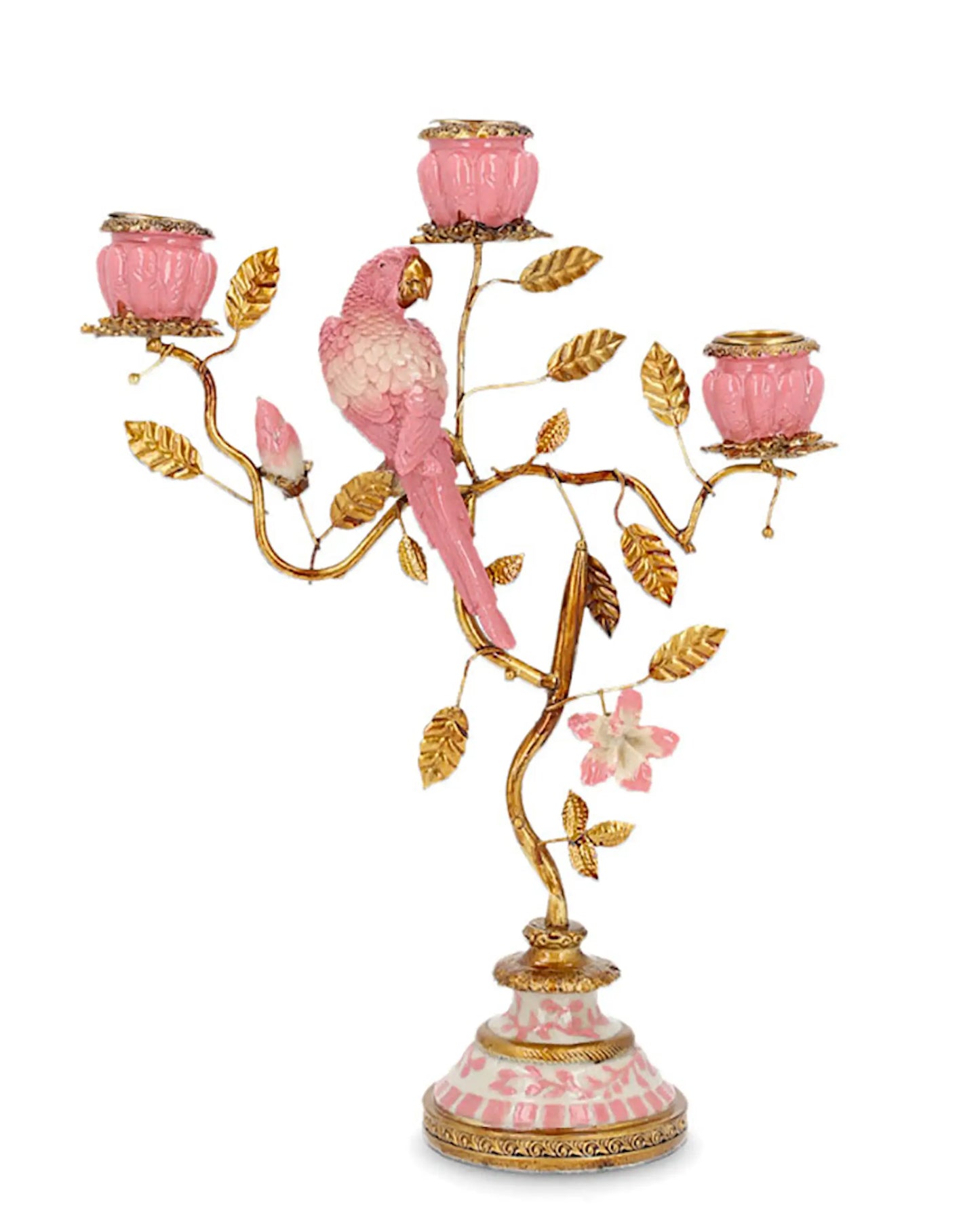 Ljusstake Fågelblad Rosa
32 cm