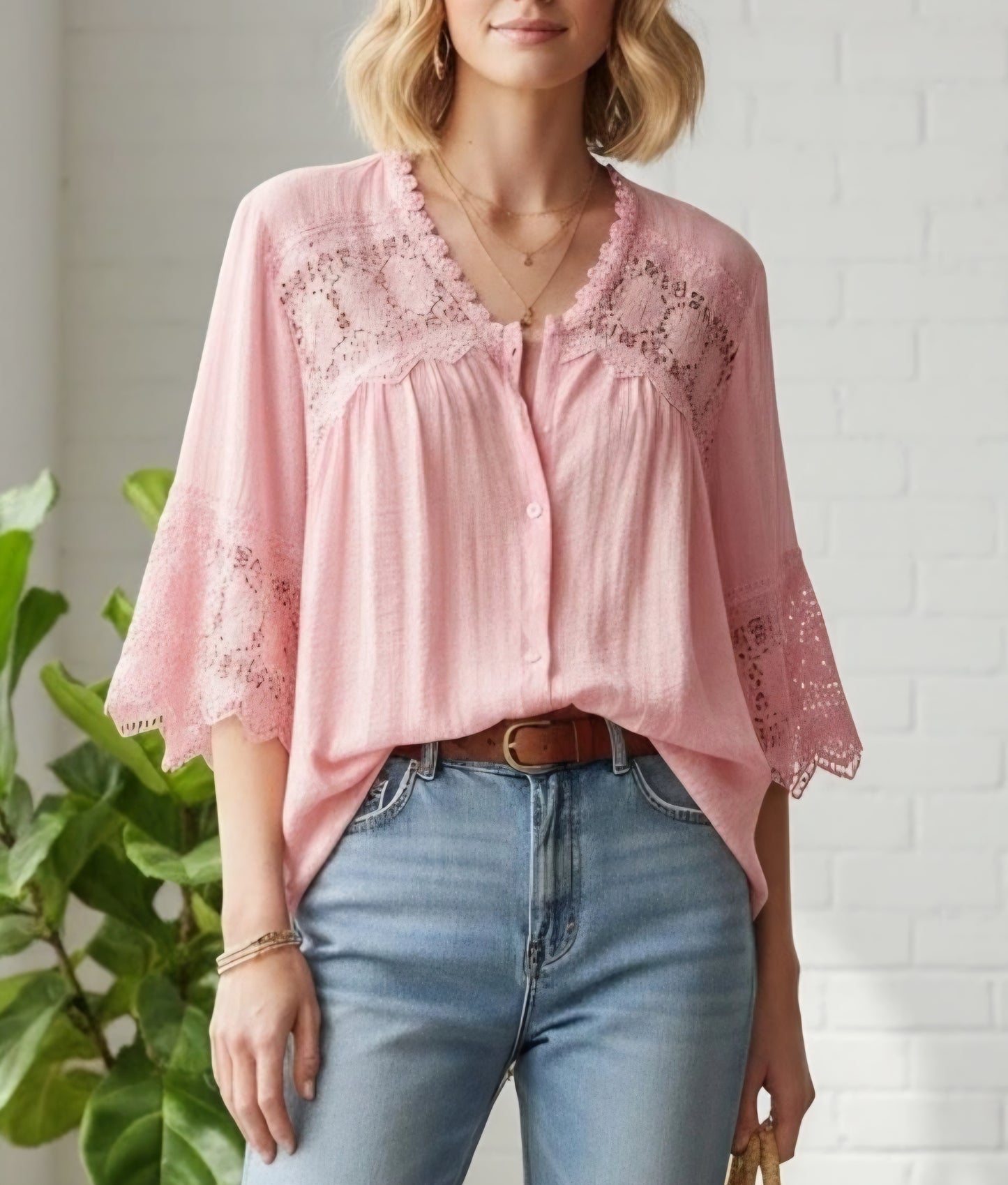 Bohemisk skjorta Rosa