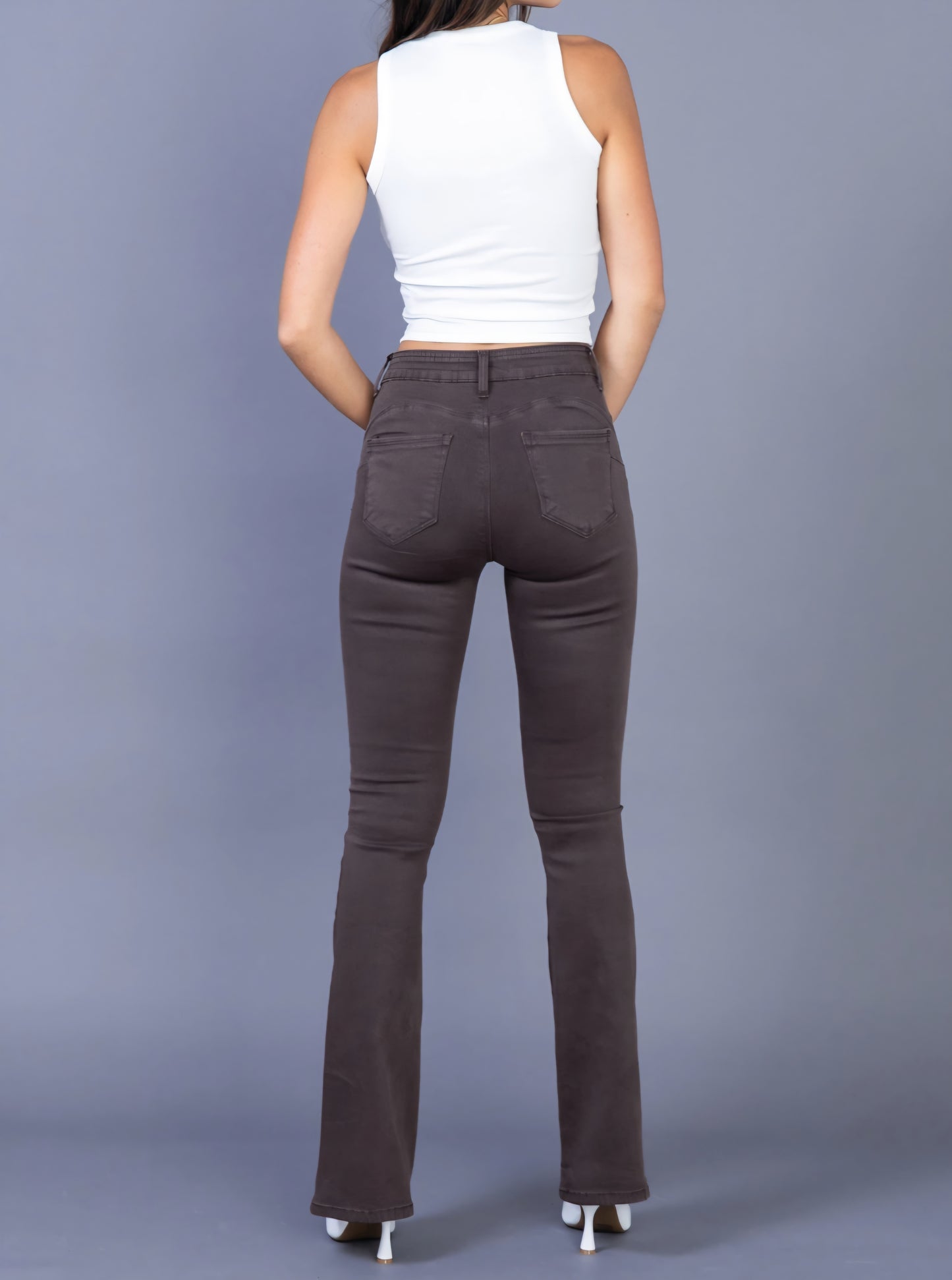 Utsvängda byxor Push-up, Brown