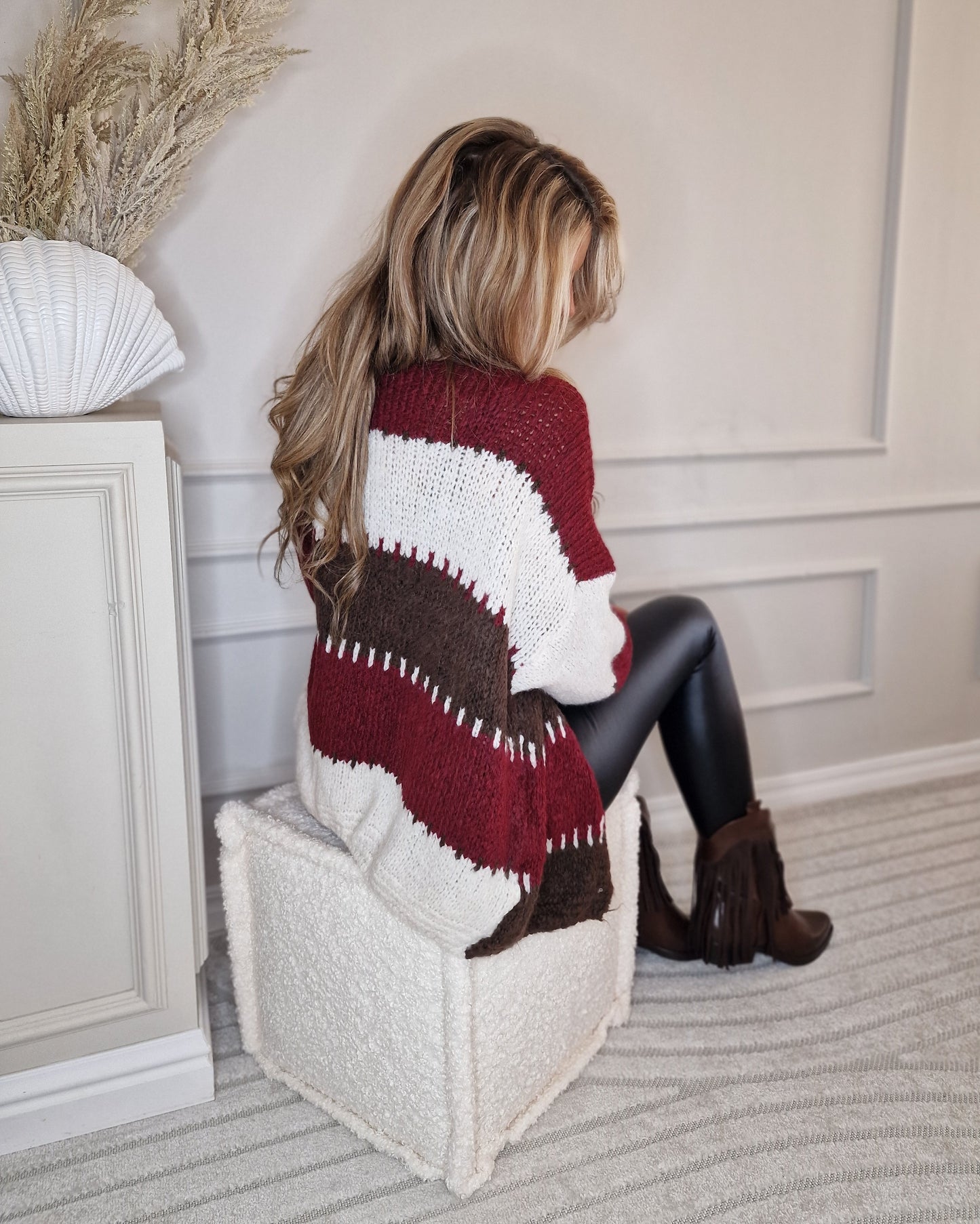 Ultramjuk Cardigan Vinröd