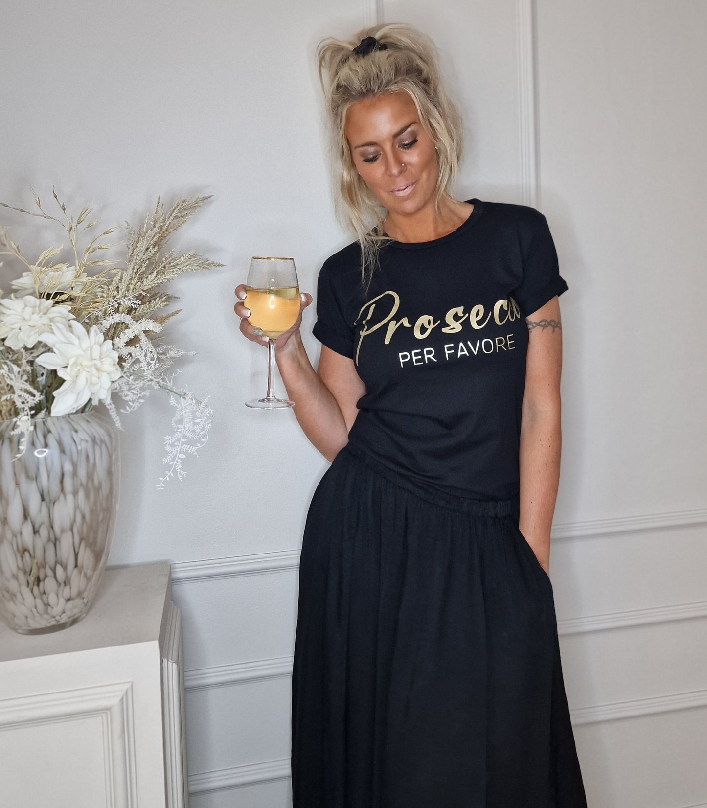T-shirt Prosecco Svart