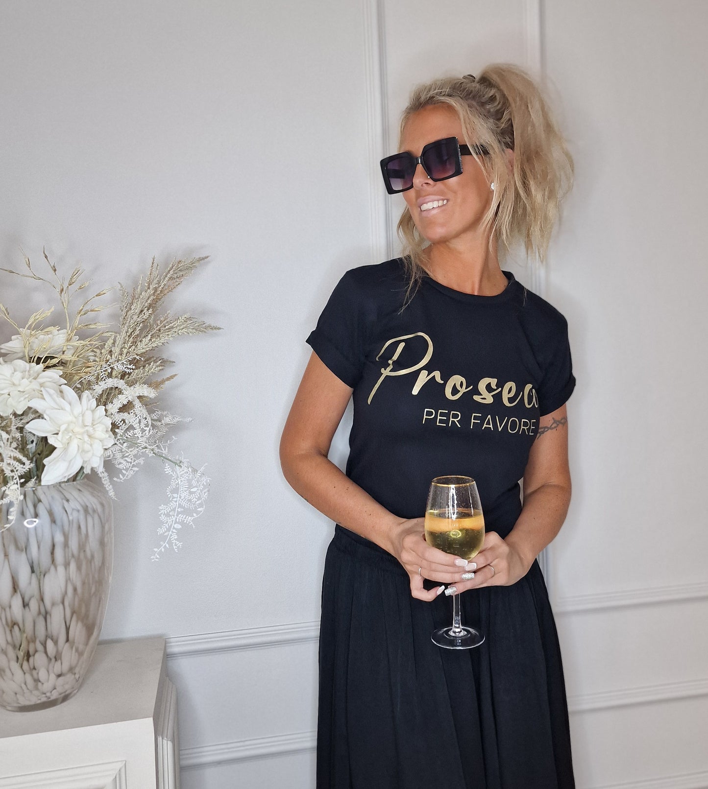 T-shirt Prosecco Svart