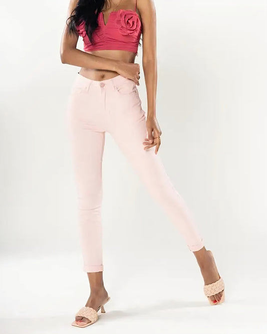 Stretchiga jeans skinny Ljusrosa