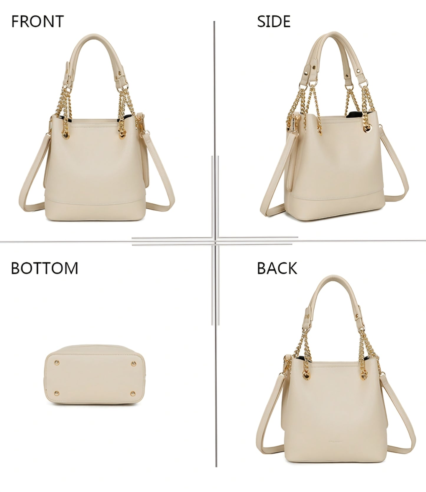 Handväska med kedja Beige