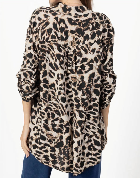 Skjort tunika leopard Taupe