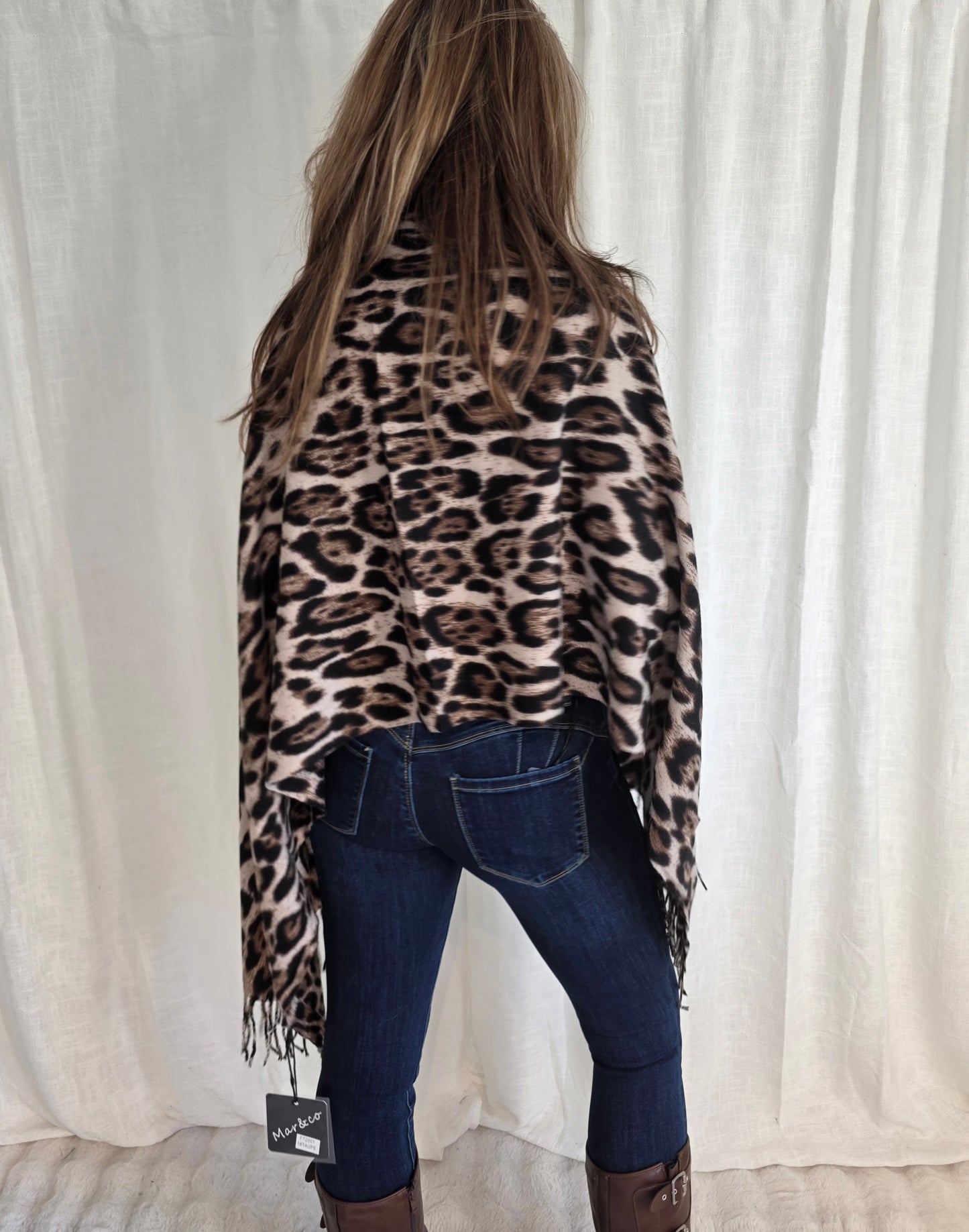 Leopard Cape med fuskpäls