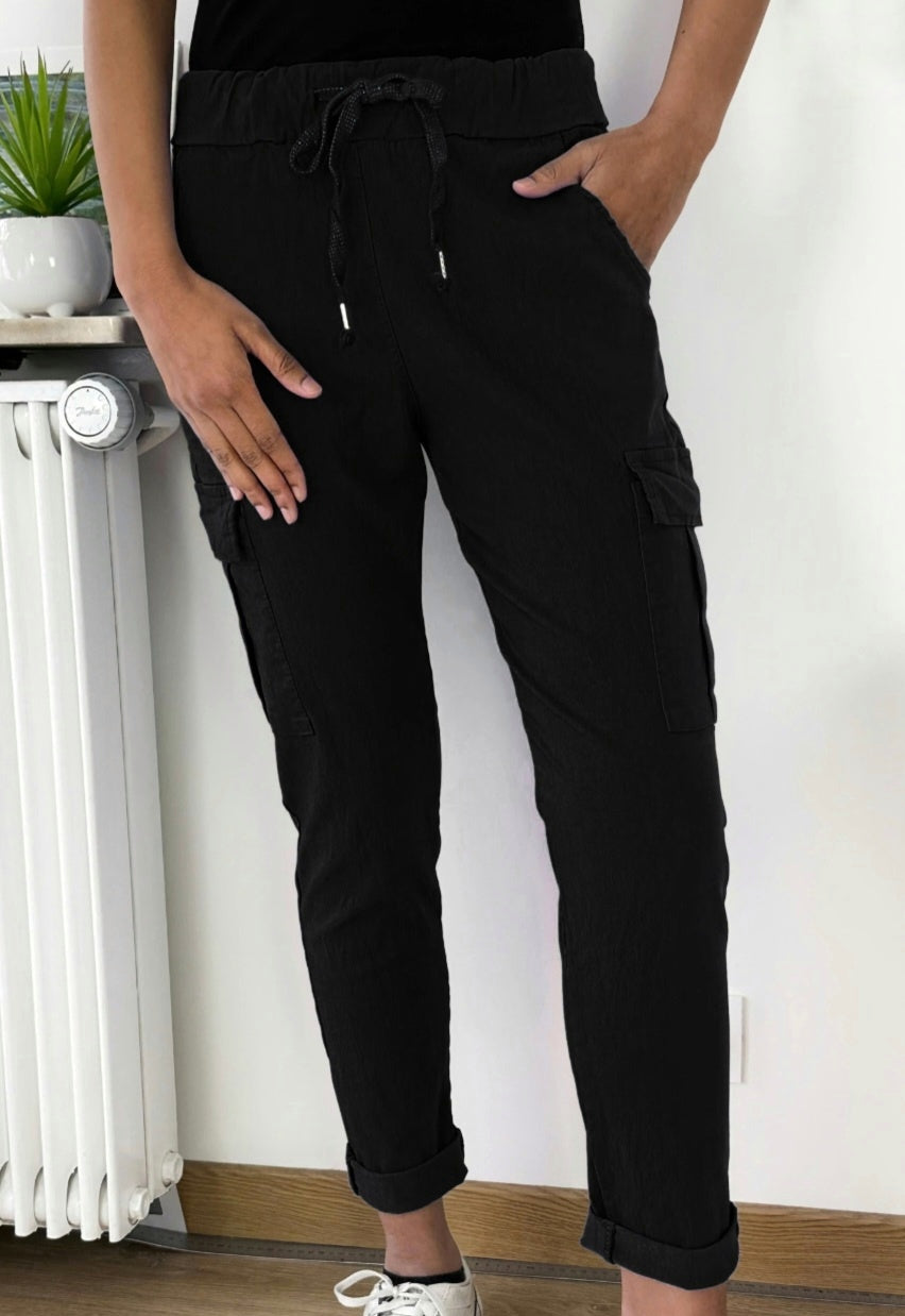 Mirakel byxa Cargo/fickor Svart