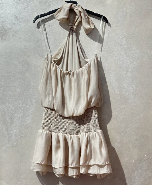 Elegant klänning/byxdress Beige