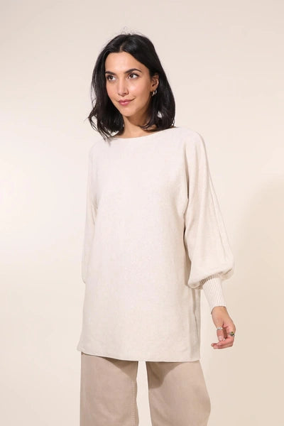 Tröja med rosettrygg offwhite