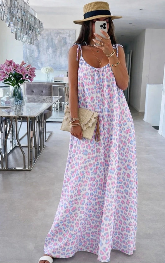 LEOPARDKLÄNNING Bäckobölja Lila