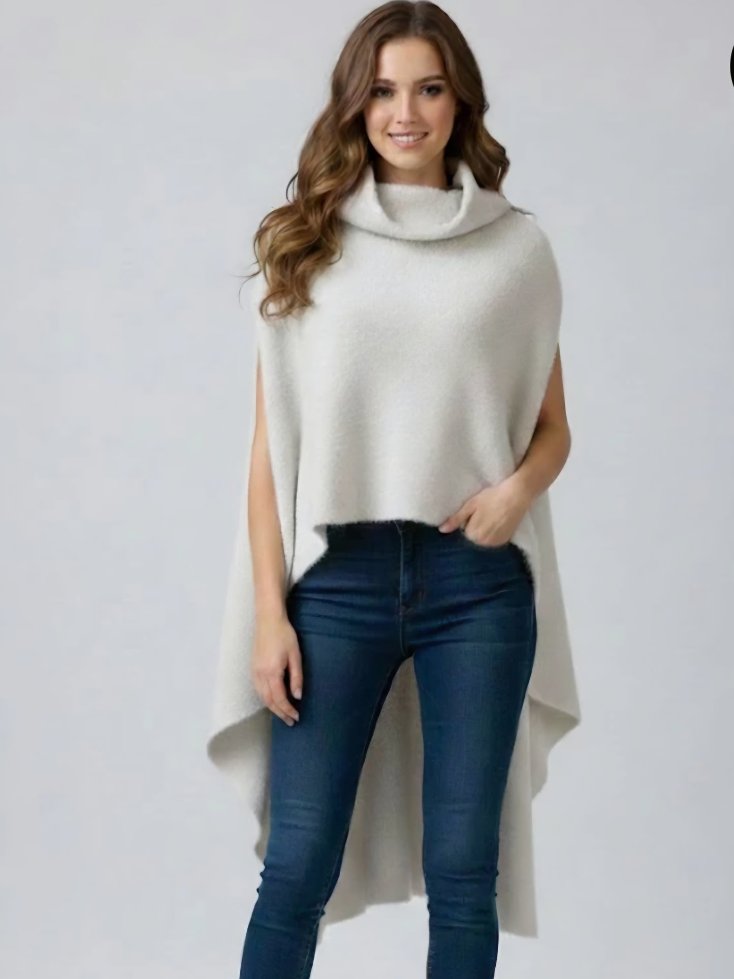 Pufferväst med hög krage och asymmetriskt snitt