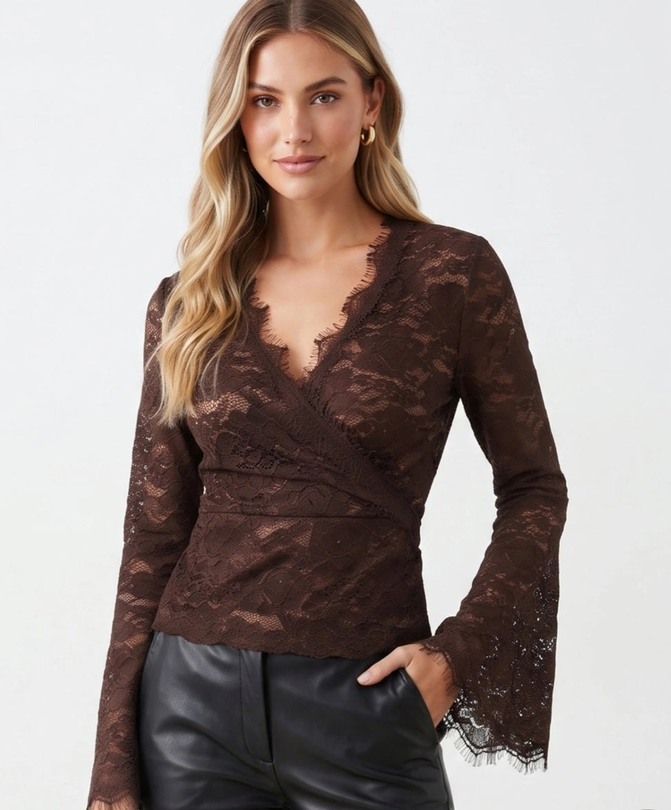 Elegant spetstopp Brun