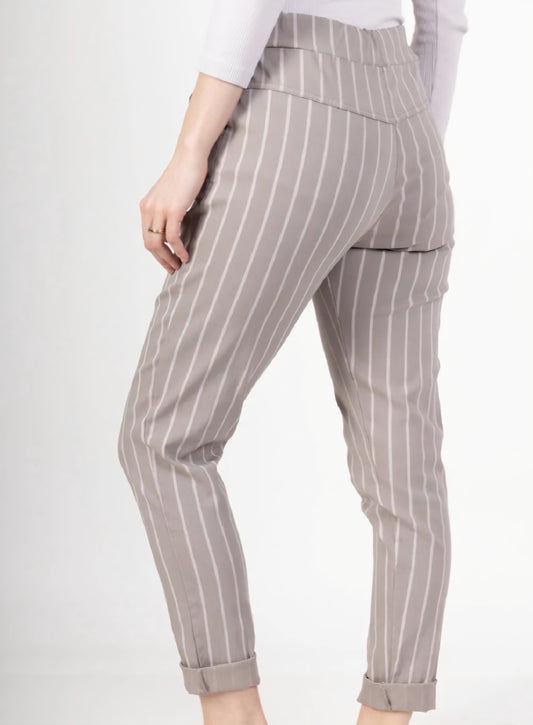 Mirakel byxor Randig Taupe