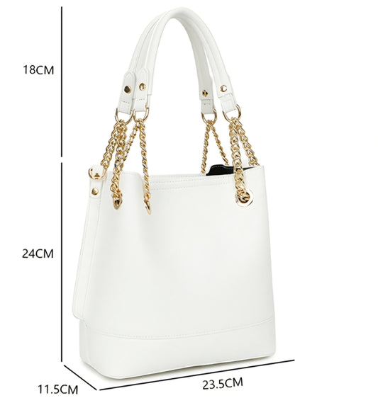 Handväska med kedja Vit