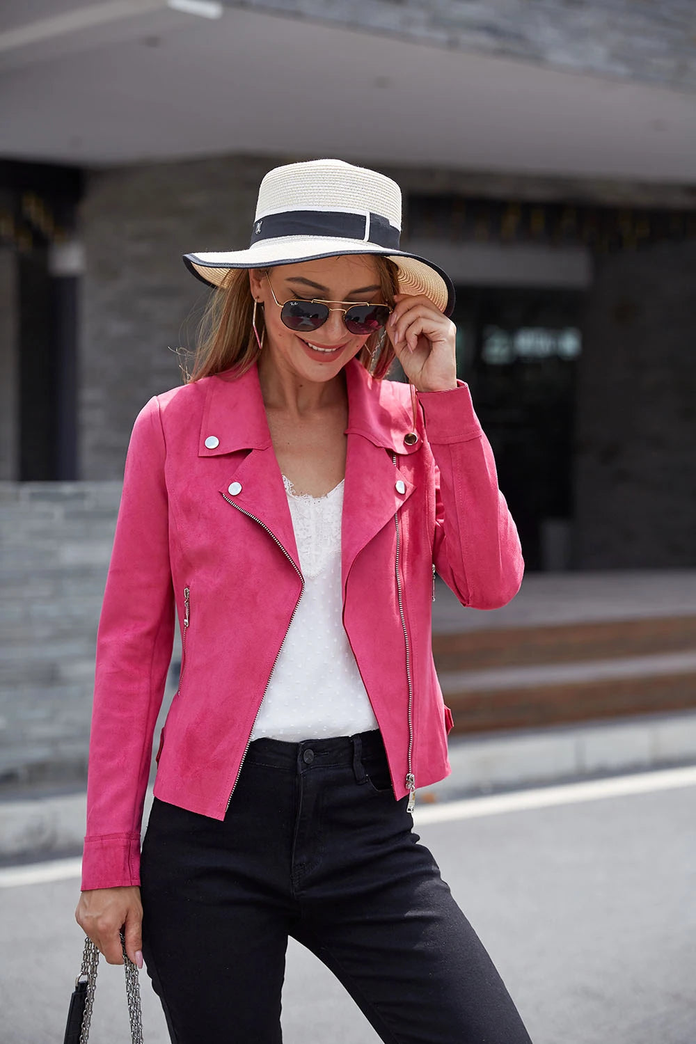 Perfecto mocka JACKET Fuchsia