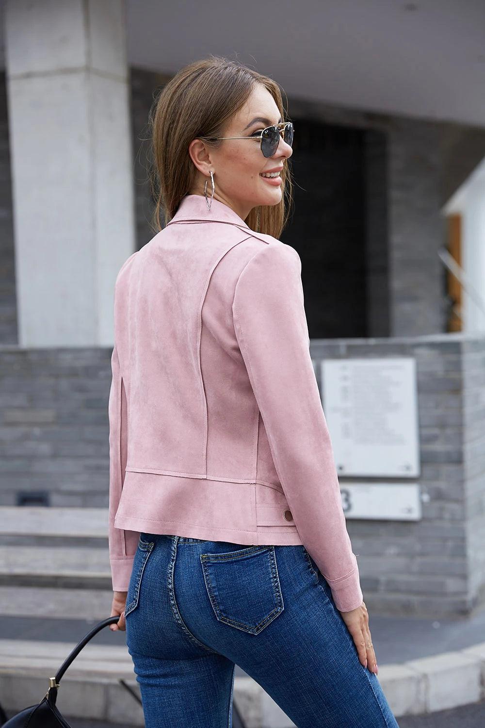 Perfecto mocka JACKET Gammelrosa