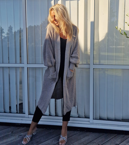 Cardigan lång Penny Taupe