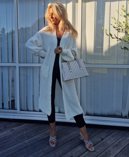 Cardigan lång Penny Vit