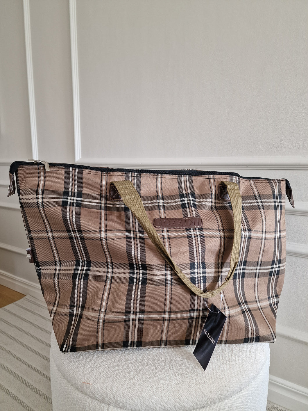 Bag BOZZINI Brown-Checkered with handle
