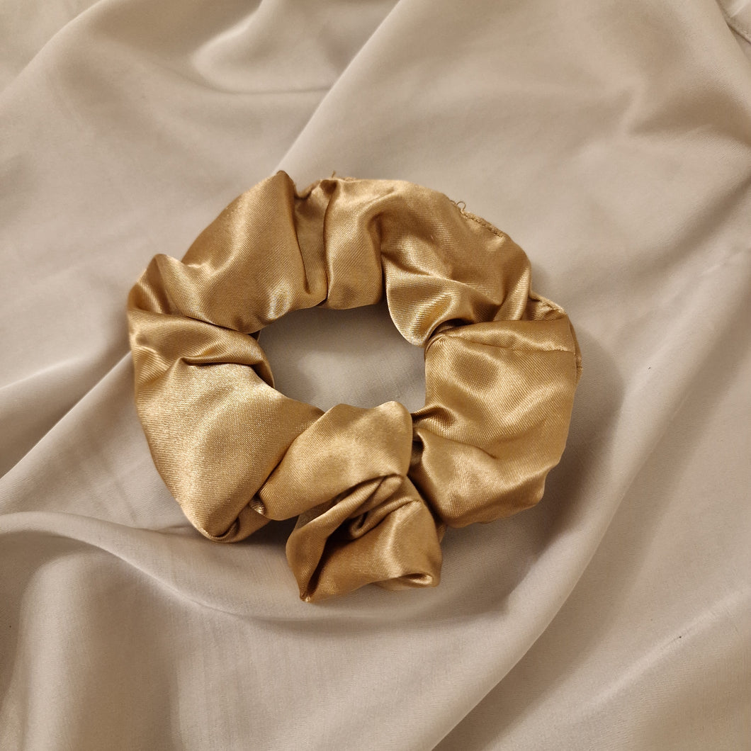 Scrunchie glans Guld 12 cm