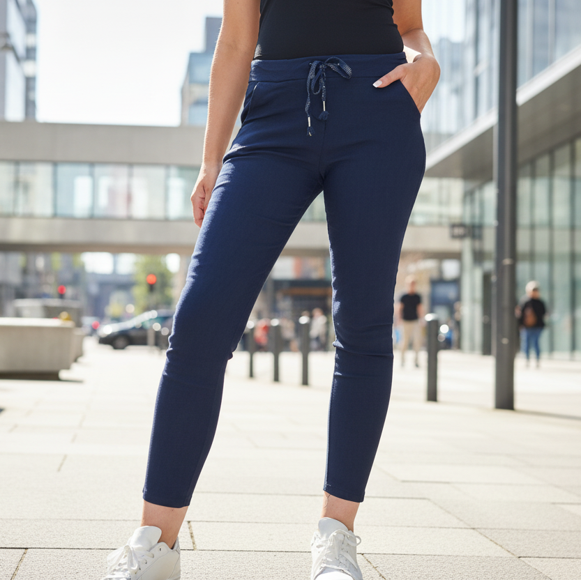 Pantalón milagro liso azul marino