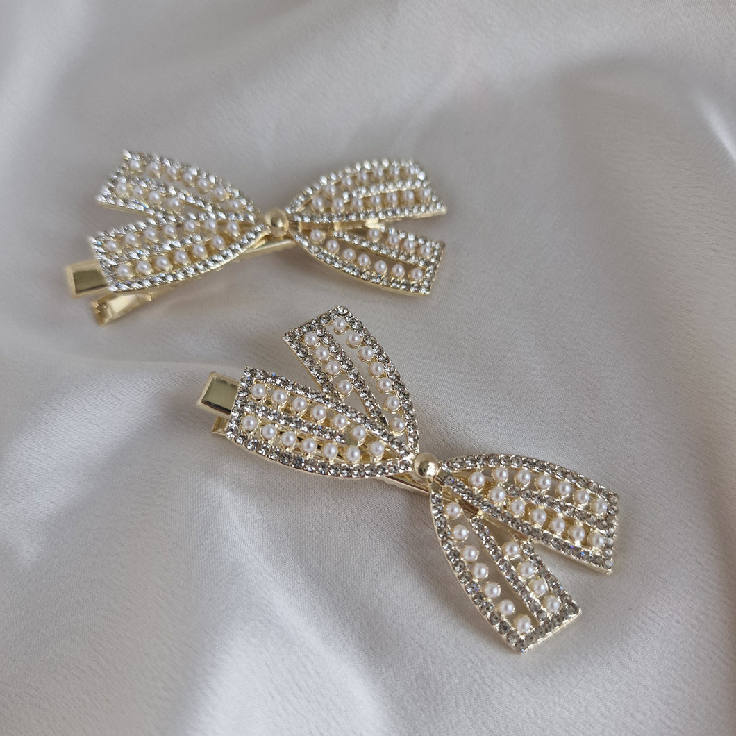 Hårspänne Rosett Strass 5 cm
