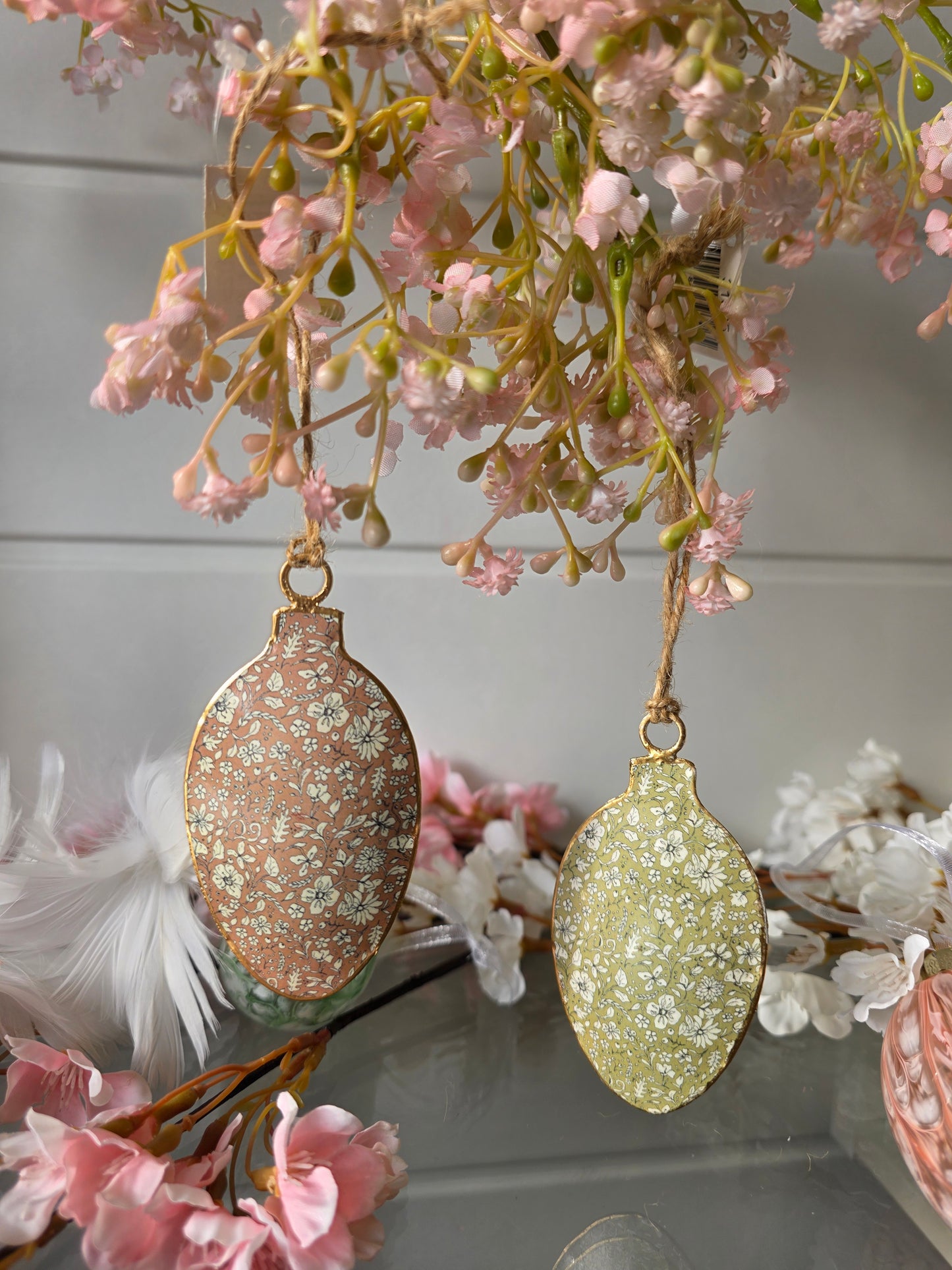 Hänge metall ägg 2-pack