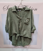 Load image into Gallery viewer, Linen shirt Ani green
