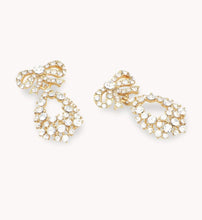 Load image into Gallery viewer, PETITE ALICE BOW EARRINGS – CRYSTAL (GOLD)
