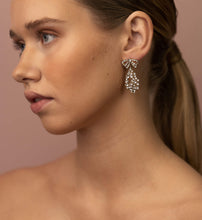 Load image into Gallery viewer, ALICE BOW EARRINGS - CRYSTAL (GOLD) 
